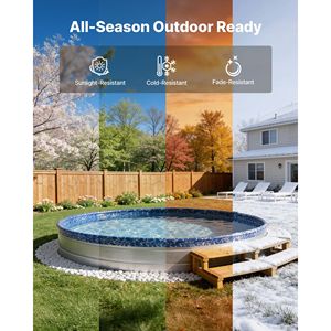 Telo per Piscina Rotondo Sovrapposto da 25m, in Vinile Resistente da 10ft, Facile da Installare, Anti-Perdita, in PE, Altezza Parete 27.5 - Product Image 4