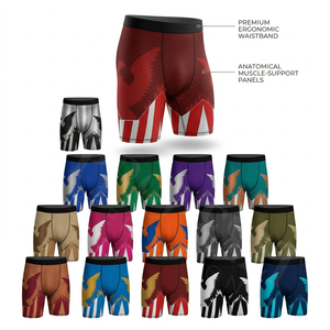 Sportswear OEM ODM Compression Shorts Athletic Performance Quick Dry Gym Running Fitness Training Sports Wear <b>Boxer</b> Brief Shorts - Product Image 1