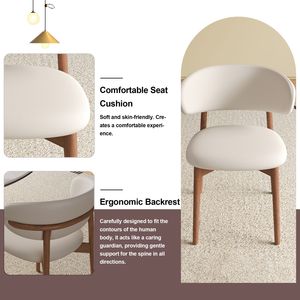 Set di 2 Sedie da Pranzo in Legno Stile Mid-Century Moderno, Eleganti e Comode per Cucina, Sala da Pranzo e Soggiorno - Product Image 5