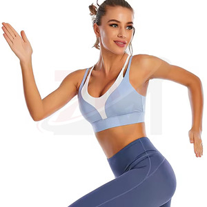 Sujetador deportivo para mujer con logo personalizado, soporte medio, de spandex y nailon, para fitness de adultos. - Product Image 2