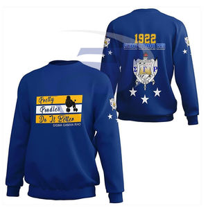 Sudadera de la Hermandad Sigma Gamma Rho Azul y Amarilla Fundada en 1922 con Bonitos Poodles, Ropa Universitaria para Miembros de la Hermandad SGR - Product Image 1