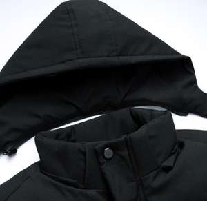 Blouson matelassé personnalisé avec logo, blousons d'hiver pour hommes, grandes tailles, couleur unie brillante, nylon, chaud, style décontracté - Product Image 4