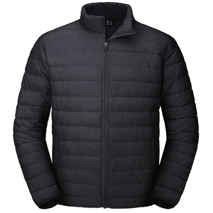 Men's <b>Light</b> Blue Stand Collar <b>Puffer</b> <b>Jacket</b> Zipper Closure Windproof Casual Outerwear Autumn Polyester Wadding Thin Regular Fit - Product Image 2