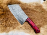 Couteau à découper artisanal en acier Damas écologique, manche en bois, ambidextre, lame de 6 à 7,9 pouces, pour boucher et chef