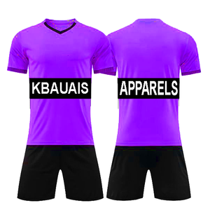 Polyester/Cotton Custom Athletic Soccer Wear Set OEM Sports Gear with V-neck Collar Team Numbers & Player Name Options for Men - Product Image 3