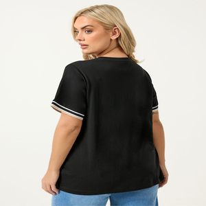 Women's Loose Fit Casual Embroidered T-Shirt Short Sleeve Lightweight Cotton Spandex Custom Logo Wholesale - Product Image 6
