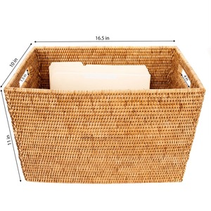 Cesta rectangular de ratán para almacenamiento, cesta de almacenamiento hecha a mano, venta al por mayor, ecológica, hecha en Vietnam - Product Image 2
