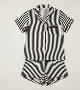 Conjunto de Pijama Corto de Algodón Térmico de Lujo para Mujer, Estampado a Mano, Reversible, Cómodo, Ropa de Dormir de Verano, Camisa Tejida para Estar en Casa - Product Image 4