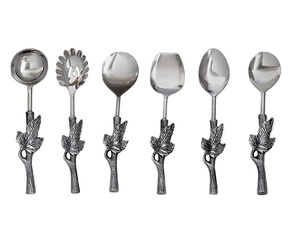 Couverts uniques Finition polie Design Vaisselle Ensembles en acier inoxydable Vaisselle d'intérieur Couverts en métal Ustensiles de cuisine Lot de 6 - Product Image 1