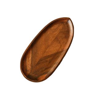 Bandeja de madera de acacia para servir flores reales con asas para servir bebidas té postre cena desayuno - Product Image 1