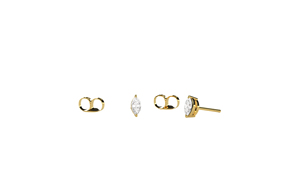 Minimalist 18K Gold <b>Stud</b> <b>Earrings</b> Marquise Cut Diamond Solitaire Eye Shaped <b>Studs</b> <b>Earrings</b> Fine Jewelry for Women - Product Image 1
