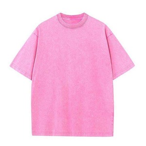 เสื้อยืดผู้ชายสไตล์วินเทจ ล้างสีแบบแอซิดวอช ผ้าโพลีเอสเตอร์/คอตตอน แคนวาส แห้งเร็ว ระบายอากาศได้ดี ทรงปกติ สตรีทแวร์ลำลอง พร้อมโลโก้วินเทจ - Product Image 4