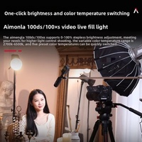 Lampu Fotografi LED 100DS 100XS 130W untuk Live Streaming, Kontrol via Aplikasi, Suhu Warna Dapat Diatur
