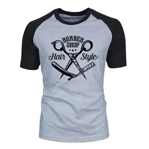 T-shirt personnalisé pour hommes, vêtement publicitaire cool pour barbier, coupes de barbe, décoration,