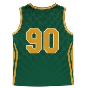 Maillot de lacrosse unisexe vert et or en polyester, coupe athlétique, léger, uniforme sportif, vêtements d'entraînement d'équipe - Product Image 2