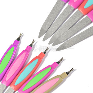 Lime à ongles double face en acier inoxydable de qualité supérieure, droite, durable, action de ponçage fluide, design confortable pour l'entretien des ongles - Product Image 6