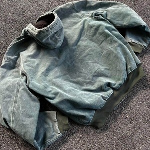 ผู้ผลิตเสื้อฮู้ดดี้ผู้ชายแบบมีโลโก้ตามสั่ง ผ้าฝ้าย 100% ล้างสีแบบแอซิด หนานุ่ม ทรงครอป พิมพ์ลายกราฟิก ทรงบ็อกซี่ ซิปหน้า ประดับคริสตัล - Product Image 6