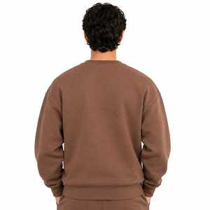 Sudadera de Forro Polar Marrón para Hombre, Sudadera con Capucha y Cuello Redondo, Estilo Casual Urbano - Product Image 2