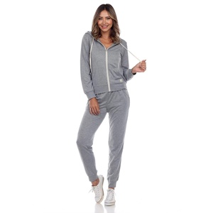 Ensemble 2 pièces streetwear français à capuche, vêtements urbains, sweat-shirt pour femme, fermeture éclair, avec poches latérales - Product Image 2