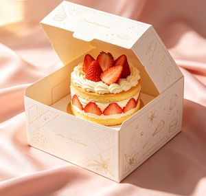Custom Printed Disposable Cake Packaging Box Safe Odorless Food Grade <b>Paper</b> Box Elegant Fresh <b>Pattern</b> Recyclable Birthday Cake - Product Image 1