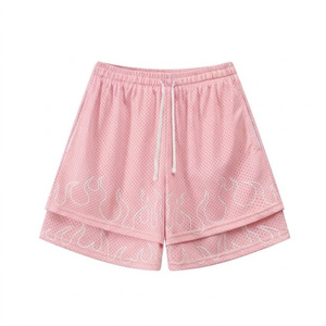 Shorts en maille double couche personnalisés pour hommes, imprimés par sublimation, style streetwear haut de gamme, séchage rapide, vêtements de sport, vente en gros - Product Image 6