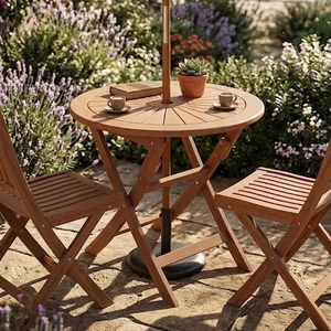 <b>Foldable</b> Lightweight Modern Solid Acacia Wood Side <b>Table</b> Farmhouse Apartment Waterproof Outdoor Furniture-Factory Wholesale - Product Image 1