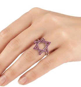 Anniversary <b>Ring</b> Natural Ruby Cut Diamond <b>Ring</b> 10K 14K 18K Solid Gold Vintage Engagement <b>Ring</b> Wedding Jewelry Hexagram Open <b>Ring</b> - Product Image 5