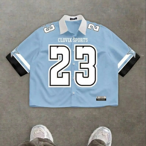 Camisa Casual de Manga Larga para Hombre, Colección de Verano, Azul, con Estampado Elegante, 100% Algodón, Teñido Liso, Precio Bajo, Gran Venta - Product Image 1