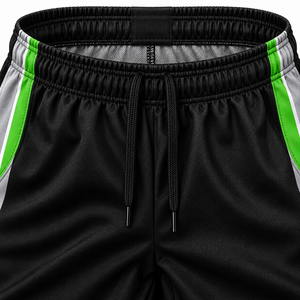 Ensemble de vêtements de sport pour hommes personnalisé, noir et vert, t-shirt à manches courtes, shorts, uniforme d'équipe d'entraînement - Product Image 3