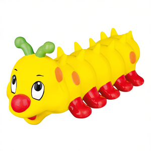 Jouet couineur pour animaux de compagnie Caterpillar 26 cm jaune avec pattes rouges et antennes vertes pour chiens - Product Image 3