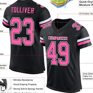 Maillot de football américain personnalisé pour homme, manches courtes, respirant, motif uni, sans couture, vêtements d'équipe sportive, 100% polyester - Product Image 4