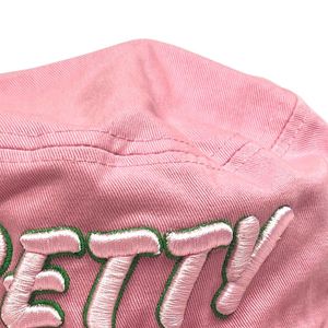 Sombrero de Pescador Rosa con Letra Bordada en Blanco, Sombrero de Sol Informal de Algodón con Ala Ancha, para Viajes al Aire Libre, Pesca, Moda Unisex - Product Image 2