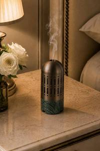 Brûleur de Bakhoor décoratif artisanal en résine écologique avec insert en acier inoxydable, porte-encens arabe et indien - Product Image 6