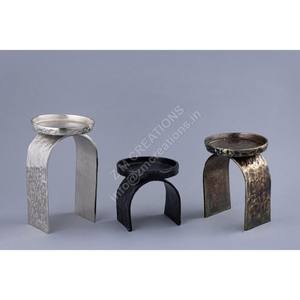 ที่วางเทียนโลหะ สีเงิน สีดำ และสีโบราณ ที่วางเทียนตกแต่ง ที่ใส่เทียนโลหะ ชุดของขวัญ อุปกรณ์ตกแต่งบ้าน - Product Image 1