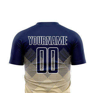 Maillot de football personnalisé sublimé à col en V et manches courtes, anti-humidité, 100 % polyester, couleur dégradée, coupe classique pour homme - Product Image 5