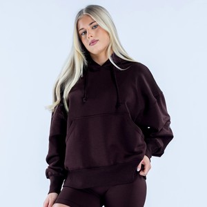 Trendy Women's Pullover Hoodies Long Sleeve <b>Brushed</b> Fleece Front 100% Cotton Casual Fashion Comfortable Winter Apparel Modern - Product Image 2