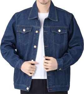 Men's for Denim Jacket Casual Button Front Solid Color Regular Fit Autumn Winter Windproof Eco-Friendly 100% Cotton Washable - Product Image 3
