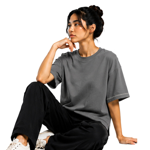 Camiseta de Algodón Premium para Mujer, Corte Holgado Personalizado, Manga Corta, Etiqueta Privada, OEM, ODM, Proveedor de Ropa Urbana - Product Image 6