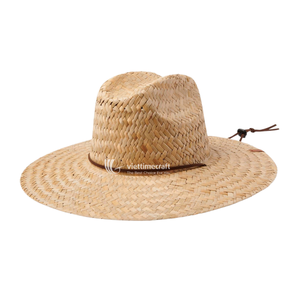 Sombrero de Paja Hecho a Mano, Sombrero Fedora Clásico de Verano con Cinta y Banda de Cuero para Playa y Trabajo al Aire Libre - Product Image 3
