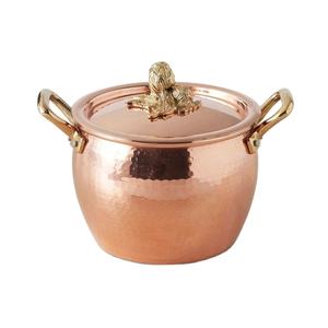 Olla de Cobre Hecha a Mano de Primera Calidad con Tapa, Cacerola de Cobre con Asa de Latón para Cocinar y Servir en el Hogar, Hotel y Cocina - Product Image 1