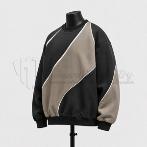 Sudadera Personalizada para Hombre con Bloques de Color, Cuello Redondo, Fabricante de Ropa de Marca Privada OEM - Product Image 3