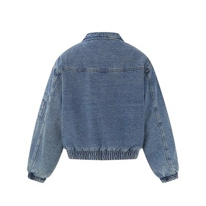 New Style <b>Heavy</b> <b>Duty</b> Washed Cotton Lined Short <b>Zipper</b> Denim Jacket Youth Fashion Thickened <b>Zipper</b> Decoration Cardigan - Product Image 3