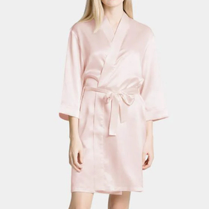 Bata de peluquería personalizada con logo para clientes de salón de belleza y SPA, kimono de barbero - Product Image 2