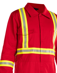 Combinaison de travail industrielle de haute qualité en coton, sécurité, haute visibilité, logo personnalisé, réfléchissante, avec éclairage LED, imperméable - Product Image 3