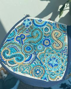 Sac à bandoulière perlé multicolore fait main, broderie de sequins, pochette de soirée pour femme, sacs à main de style bohème, best-seller - Product Image 3
