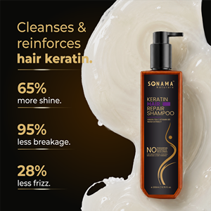 Sonama Naturals Keratin Damage Repair <b>Shampoo</b> | Repairs Damaged Hair | Strengthens & Smoothens | Reduces Frizz & Breakage | - Product Image 2