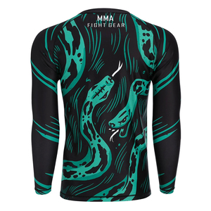 Nuevo Conjunto de Rashguard y Pantalones Cortos para Hombre, Corte Ajustado, Secado Rápido, Spandex/Poliéster 150/200 GSM, para MMA y Jiu Jitsu - Product Image 5