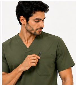 Ensemble de blouses médicales pour hommes tendance avec pantalon jogger, uniforme d'infirmier respirant en spandex, tenue de travail hospitalière, logo personnalisé, durable - Product Image 4