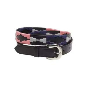 Cinturón de Cuero para Hombre, Estilo Polo Ecuestre, con Hebilla de Pin, Cuero de Primera Calidad, Bordado, Cinturón Deportivo, Accesorios para Montar a Caballo - Product Image 6