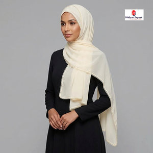 Soft Drape Neckwear Fabric Cotton Viscose Polyester Blend Lightweight <b>Scarf</b> Textile OEM ODM Private Label Manufacturer Supplier - Product Image 3